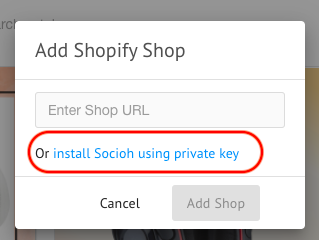 Install Socioh using a private key