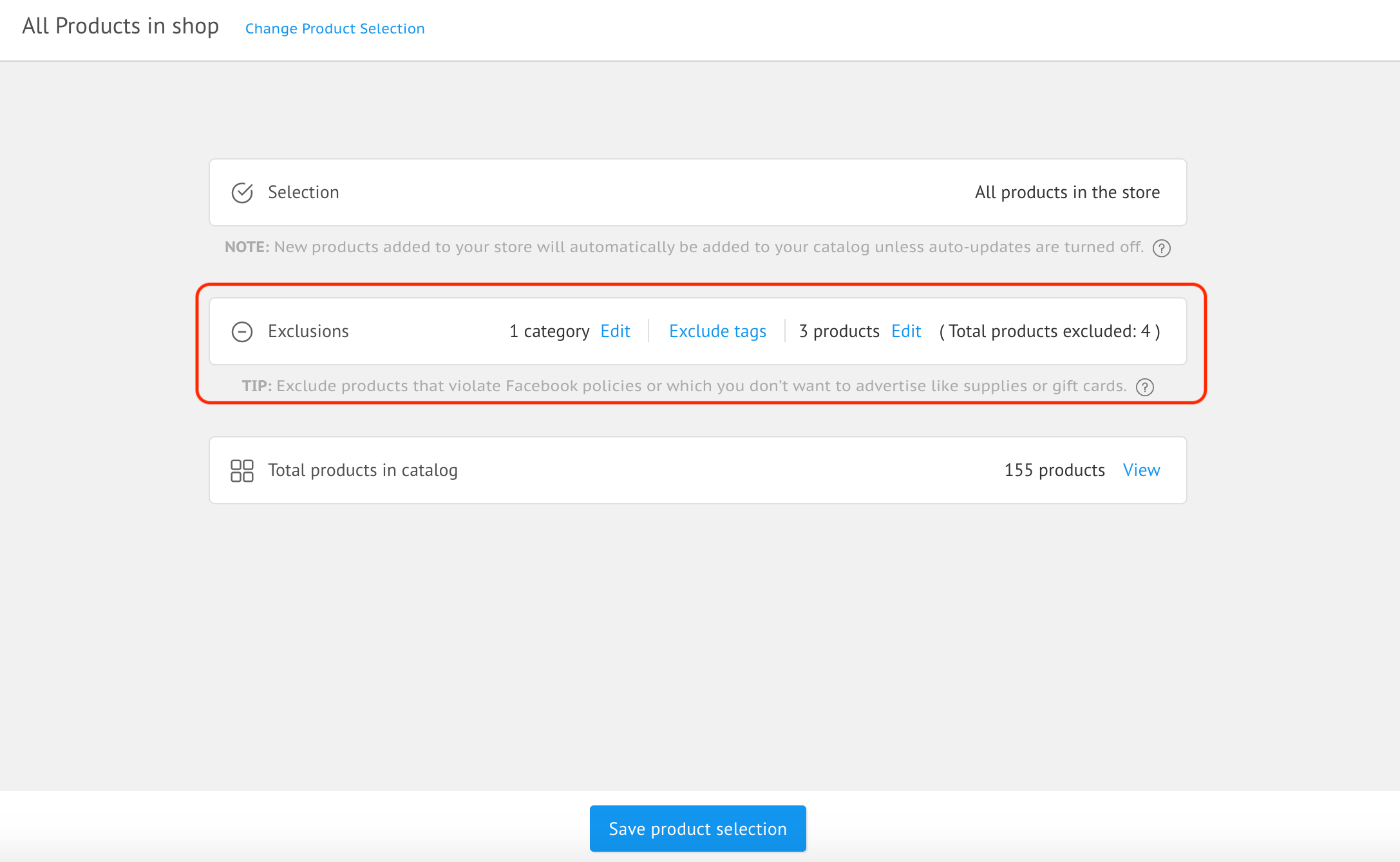 Socioh's Product selector: Removing specific products from your catalog